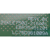 LED DRIVER PARA TV LG / NUMERO DE PARTE EBR35451201 / 21KLE750D-216A01 / LC75D961009A REV1.01 / PANEL HC750MQB-ABFA1-2125 / DISPLAY HV750QUB-E7F / MODELO 75QNED85AQA / 75QNED85AQA.BUSGLJR